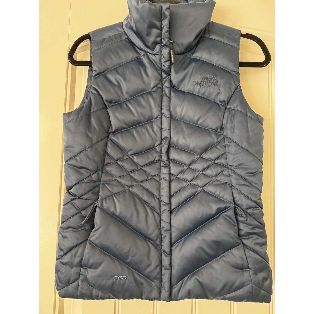 The North Face Women’s XS 550 Down Puffer Vest Navy Blue Quilted Full Zip